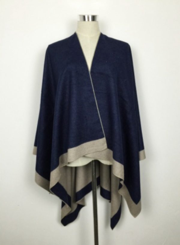 TANG Reversible Shawl Denim Latte Discount