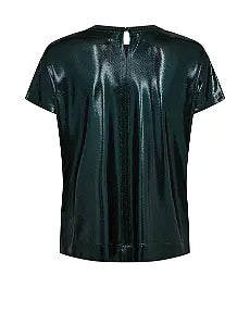 Mos Mosh Nivola O neck Metallic Tee - Dark Pine Hot on Sale