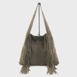 MF Jerome Fringe taupe suede maxi bag For Cheap