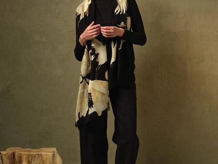 One Hundred Stars Wool Scarf - Black Stork Hot on Sale