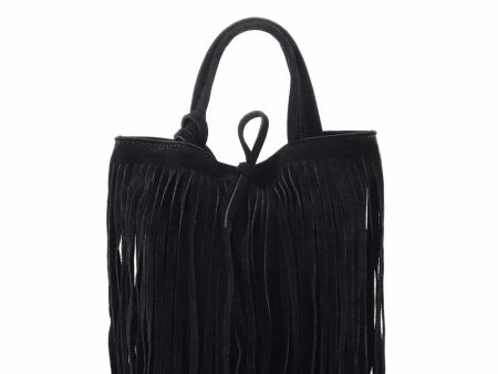 MF Angeline black fringe mini suede bag Sale