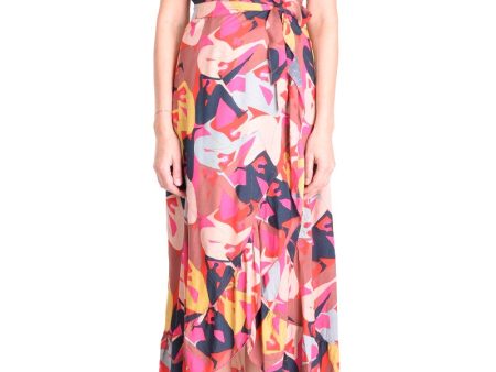 PM Long Wrap Dress With Frill  Rose Fonce Online