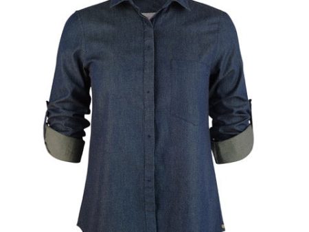 Heather ls classic button shirt denim Online