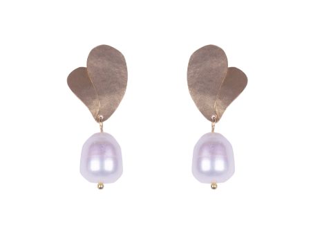 NTA Double Leaf Pearl Drop Earrings Online Hot Sale