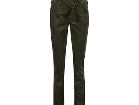 Red Button Tessy Velvet Pants - Army Green For Cheap