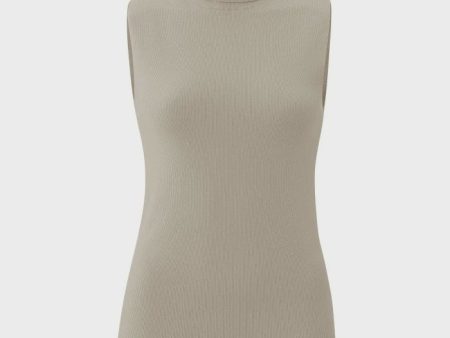 High neckline brown sweater Online Sale