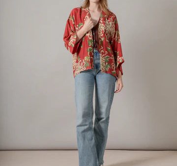 One Hundred Stars Kimono - Chrysanthemum Red Online Hot Sale