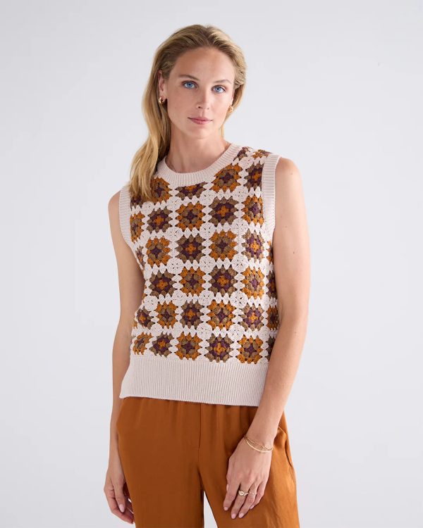 Summum Woman Spencer Crocthet Tank - Multi Brown on Sale