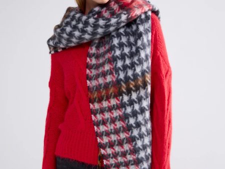 Summum Woman Woven Pied de Poule Scarf - Red Woman Online