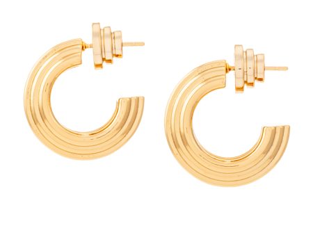 Talis Chains Flat Ridge Hoops - Gold For Sale