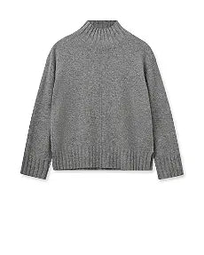 Mos Mosh Aima Cashmere High Neck Knit - Sharkskin Cheap