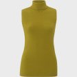 High neckline avocado oil sweater For Sale