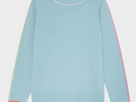 CC Rayane Blu Multi Piped Sweater Online Sale