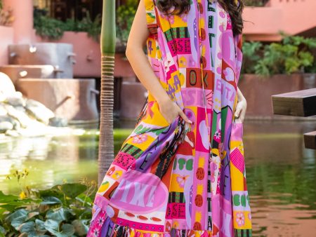 GOS Loony kaftan dress Pink Cheap