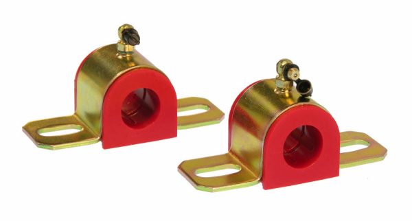 Prothane Universal 90 Deg Greasable Sway Bar Bushings - 15 16in - Type B Bracket - Red For Sale