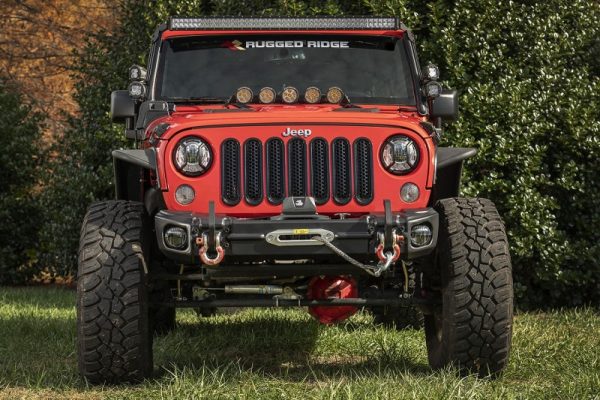 Rugged Ridge 07-18 Jeep Wrangler JK Arcus Front Bumper Set w Tray & Hooks Online Hot Sale