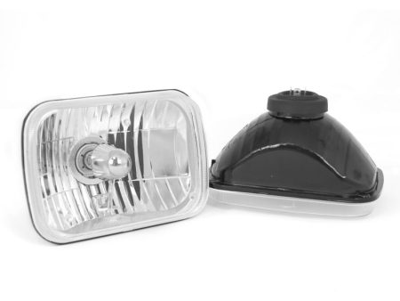 Rugged Ridge Crystal H2 Headlights Rectangular 87-95 Jeep Wrangler YJ Hot on Sale