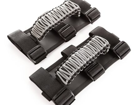 Rugged Ridge Paracord Grab Handles Gray Black Pair Fashion