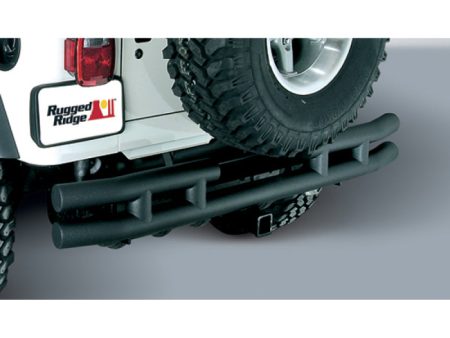 Rugged Ridge 3-In Dbl Tube Rear Bumper w  Hitch 87-06 Jeep Wrangler Online Hot Sale