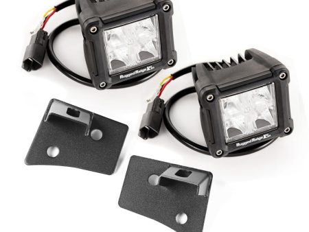 Rugged Ridge 07-18 Jeep Wrangler JK Dual Cube Windshield LED Kit w  Brackets For Discount