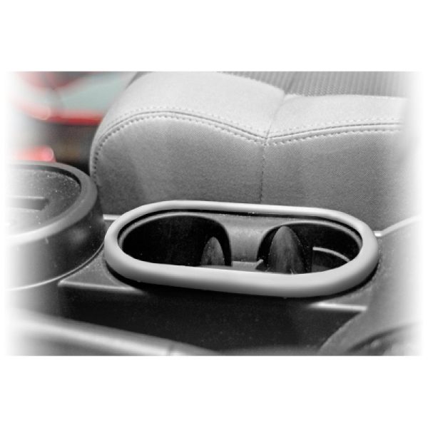 Rugged Ridge 07-10 Jeep Wrangler JK Brushed Silver Front Cup Holder Trim Online now