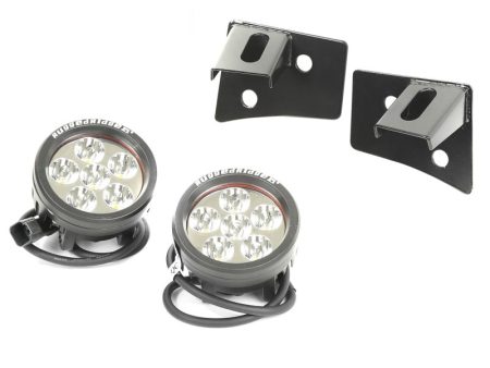 Rugged Ridge 07-18 Jeep Wrangler JK Round Windshield LED Light Kit w  Brackets Hot on Sale