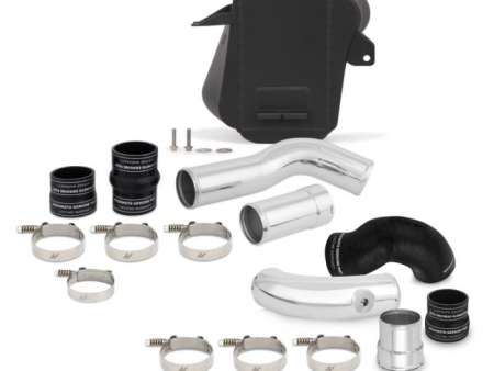 Ford 6.7L Powerstroke Air-to-Water Intercooler Kit, 2011+, Black Cooler, Polished Pipes on Sale