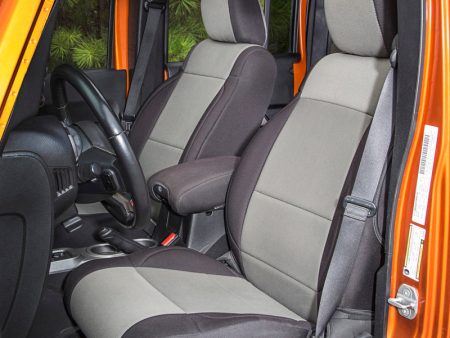 Rugged Ridge Seat Cover Kit Black Gray 11-18 Jeep Wrangler JK 2dr For Cheap