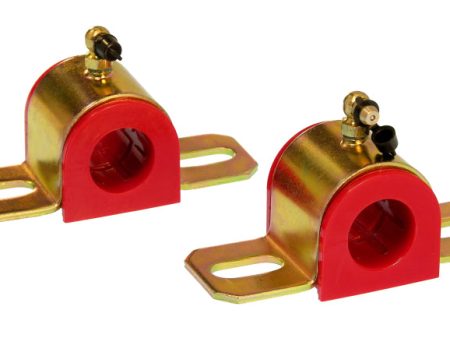 Prothane Universal 90 Deg Greasable Sway Bar Bushings - 25MM - Type B Bracket - Red For Sale