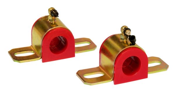 Prothane Universal 90 Deg Greasable Sway Bar Bushings - 25MM - Type B Bracket - Red For Sale