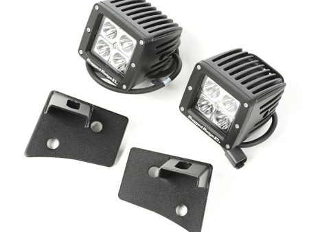 Rugged Ridge 07-18 Jeep Wrangler JK Textured Black Square Windshield LED Kit w  Brackets Fashion