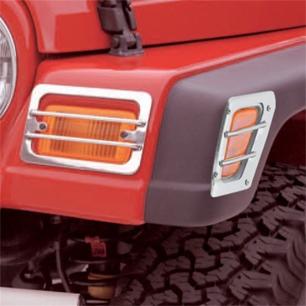 Rugged Ridge 97-06 Jeep Wrangler TJ Stainless Steel Side Marker   Turn Signal Euro Guard Set Online Hot Sale