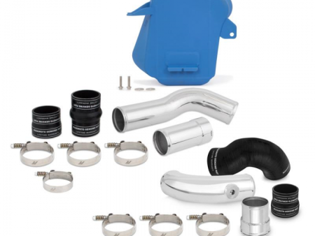 Ford 6.7L Powerstroke Air-to-Water Intercooler Kit, 2011+, Blue Cooler, Polished Pipes Sale