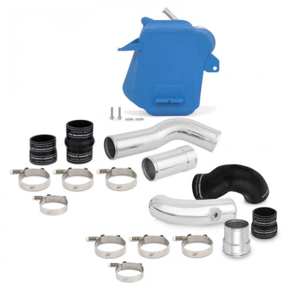 Ford 6.7L Powerstroke Air-to-Water Intercooler Kit, 2011+, Blue Cooler, Polished Pipes Sale