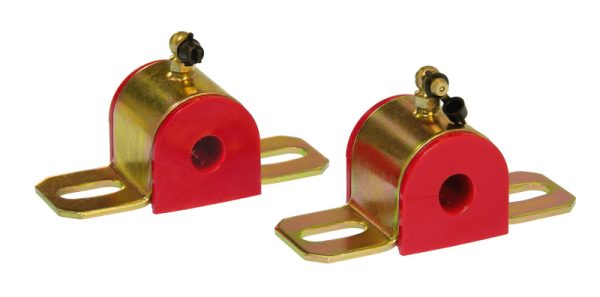 Prothane Universal 90 Deg Greasable Sway Bar Bushings - 9 16in - Type B Bracket - Red Fashion